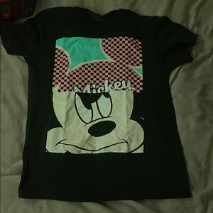 Disney Black Short Sleeve Tee with Cartoon Design